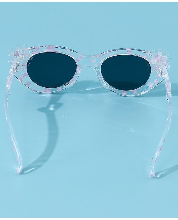 Babyhug Floral Applique Free Size Sunglasses - White
