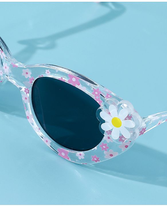 Babyhug Floral Applique Free Size Sunglasses - White