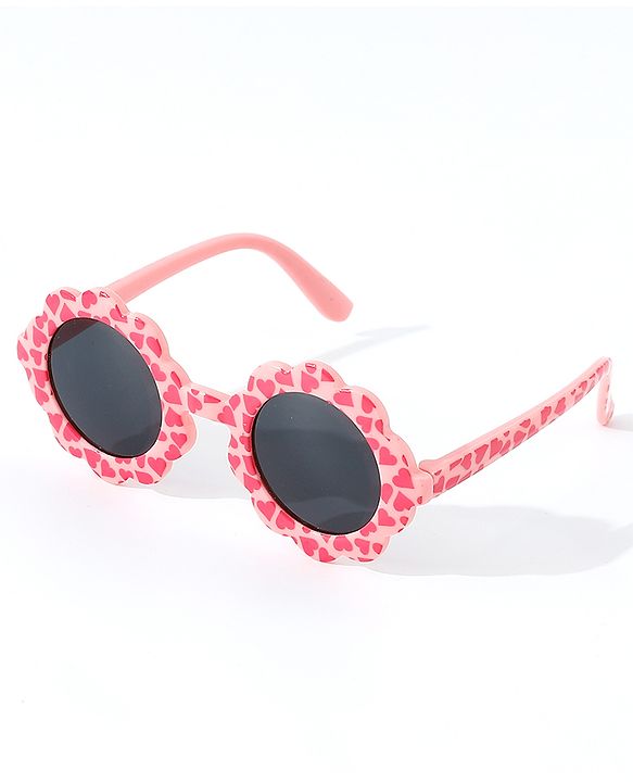 Babyhug Free Size Hearts Print Sunglasses - Pink