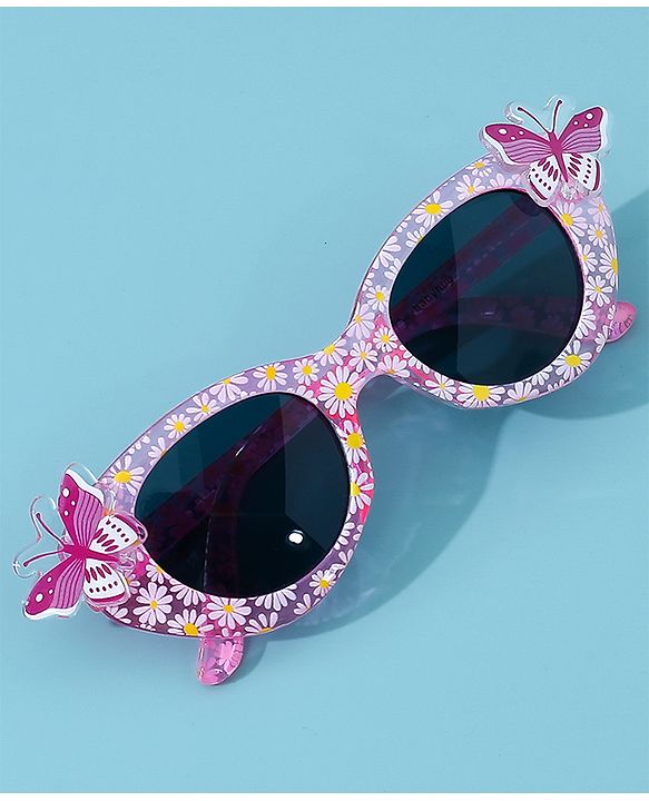 Babyhug Free Size Butterfly Applique Sunglasses - Pink