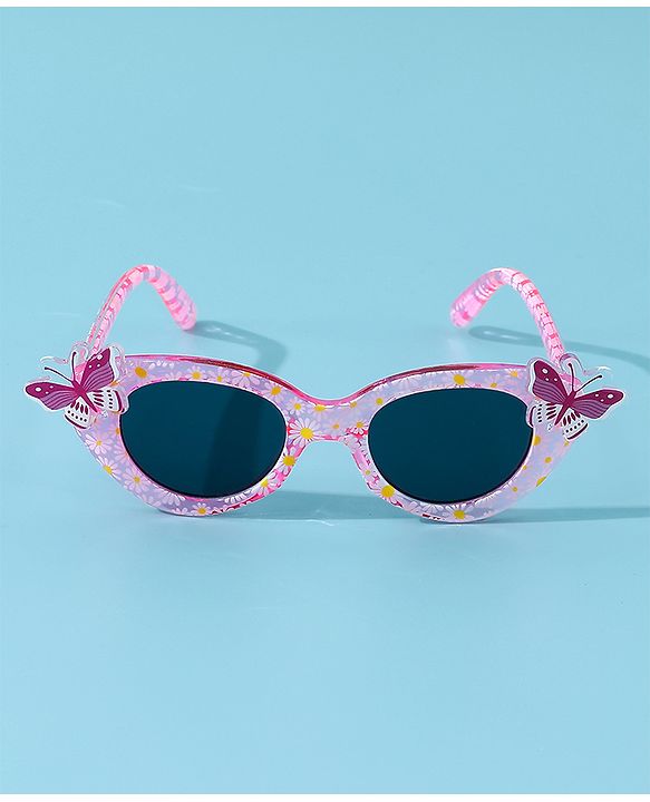 Babyhug Free Size Butterfly Applique Sunglasses - Pink