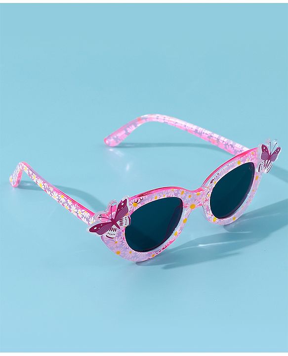 Babyhug Free Size Butterfly Applique Sunglasses - Pink