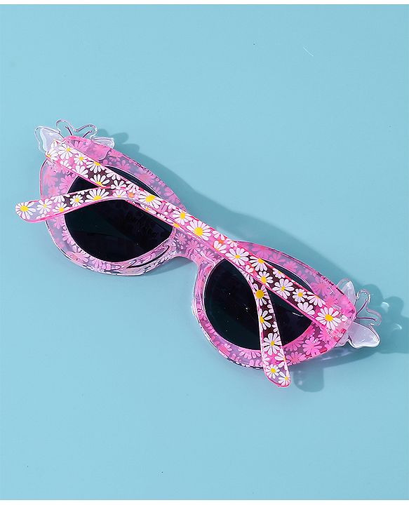 Babyhug Free Size Butterfly Applique Sunglasses - Pink