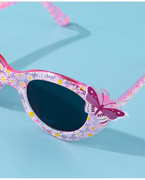 Babyhug Free Size Butterfly Applique Sunglasses - Pink