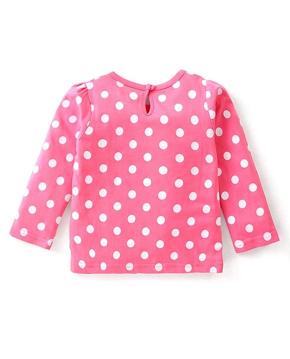 Babyhug Cotton Knit Full Sleeves T-Shirt with Floral & Polka Dots Print Pack of 3 - Navy Blue  Pink & Orange