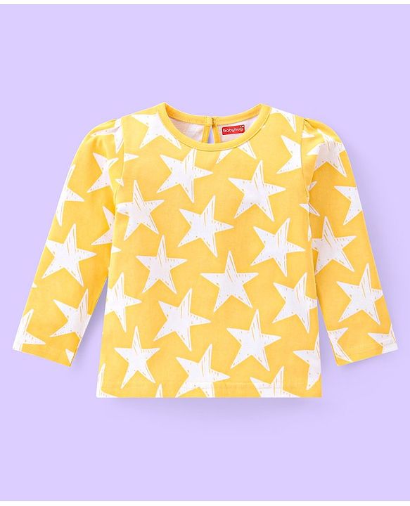 Babyhug Cotton Knit Full Sleeves Tops with Star & Text Print Pack of 3 - Navy Yellow & Red
