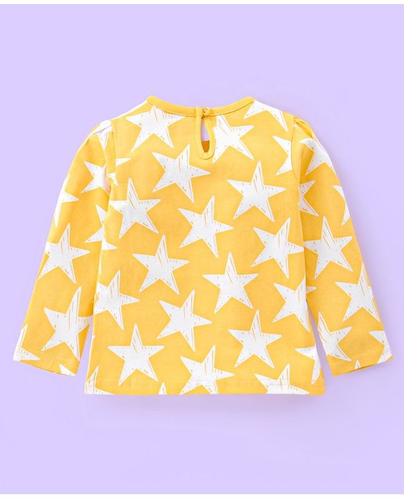 Babyhug Cotton Knit Full Sleeves Tops with Star & Text Print Pack of 3 - Navy Yellow & Red