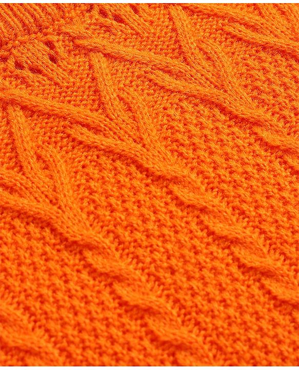 Pine Kids Full Sleeves Solid Pull Over Sweater  - Orange