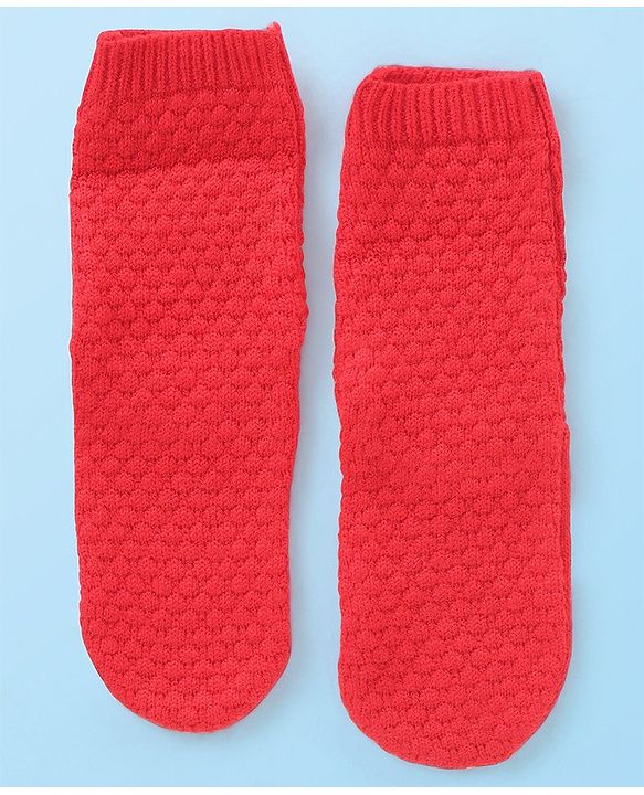 Cute Walk by Babyhug Anti-Bacterial Ankle Length Solid Color Socks Pack of 3 - Red White & Black