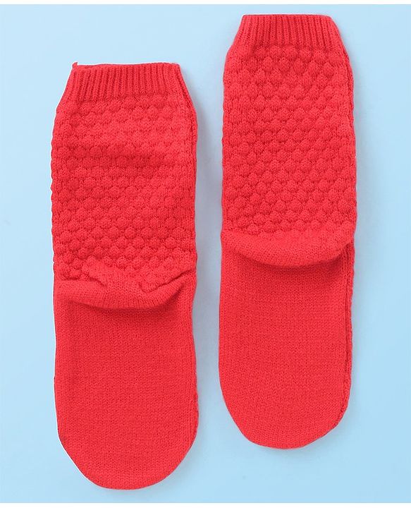 Cute Walk by Babyhug Anti-Bacterial Ankle Length Solid Color Socks Pack of 3 - Red White & Black