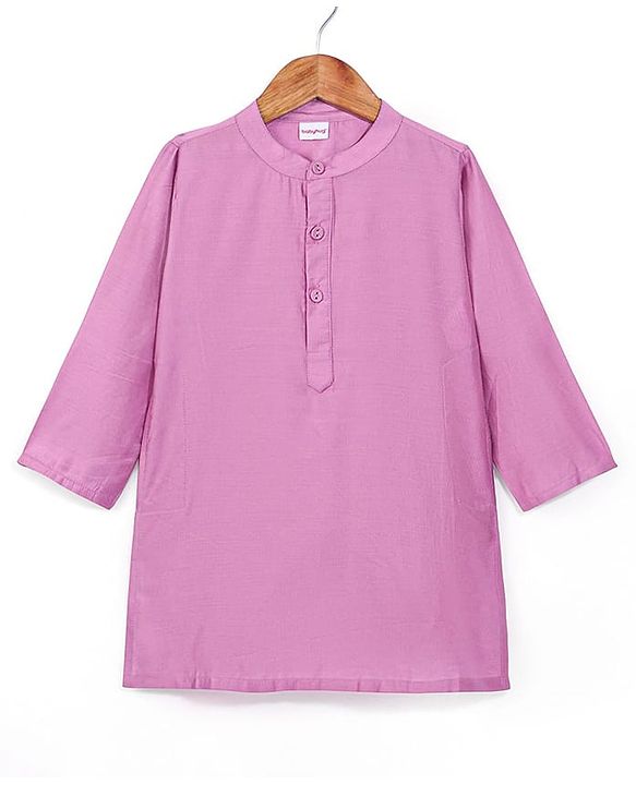 Babyhug Woven Full Sleeves Solid Kurta Pyjama Set With Sequins Embroidered Jacket - Mauve
