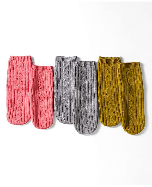Cute Walk by Babyhug Woollen Nylon Viscose Anti Bacterial Ankle Length Socks Pack of 3 - Multicolor