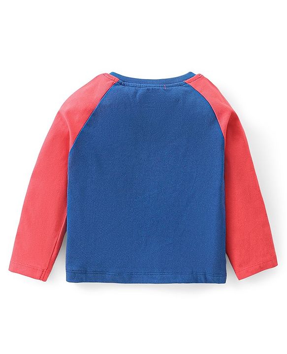 Babyhug Marvel Cotton Knit Raglan Sleeves Night Suit With Spider Man Graphics - Red & Blue
