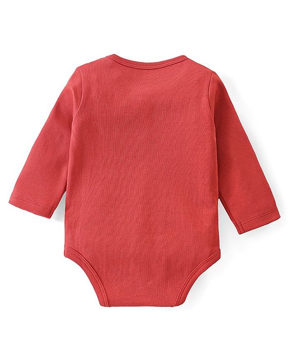 Babyhug 100% Cotton Full Sleeves Onesies with Leggings  & Cap Mitten Booties Koala Print - Red & Navy