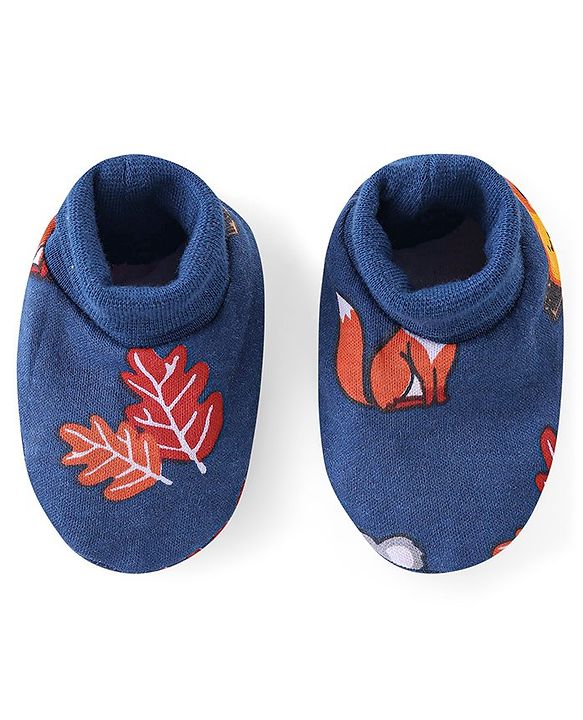 Babyhug 100% Cotton Full Sleeves Onesies with Leggings  & Cap Mitten Booties Koala Print - Red & Navy