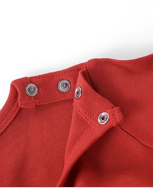Babyhug 100% Cotton Full Sleeves Onesies with Leggings  & Cap Mitten Booties Koala Print - Red & Navy