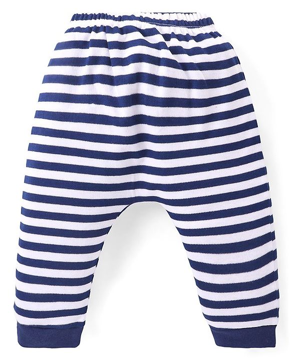 Babyhug 100% Cotton Knit Full Sleeves  Booties Striped &  Dino Printed Onesie with Leggings Pair of Mittens & Booties - Red