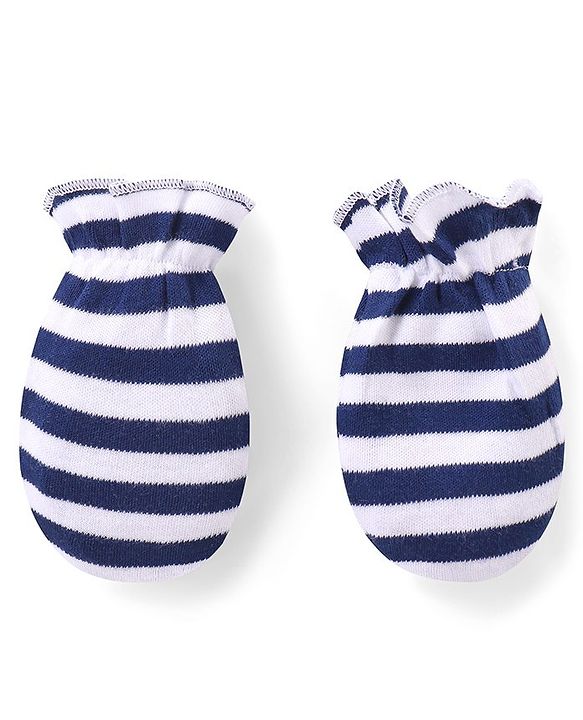 Babyhug 100% Cotton Knit Full Sleeves  Booties Striped &  Dino Printed Onesie with Leggings Pair of Mittens & Booties - Red