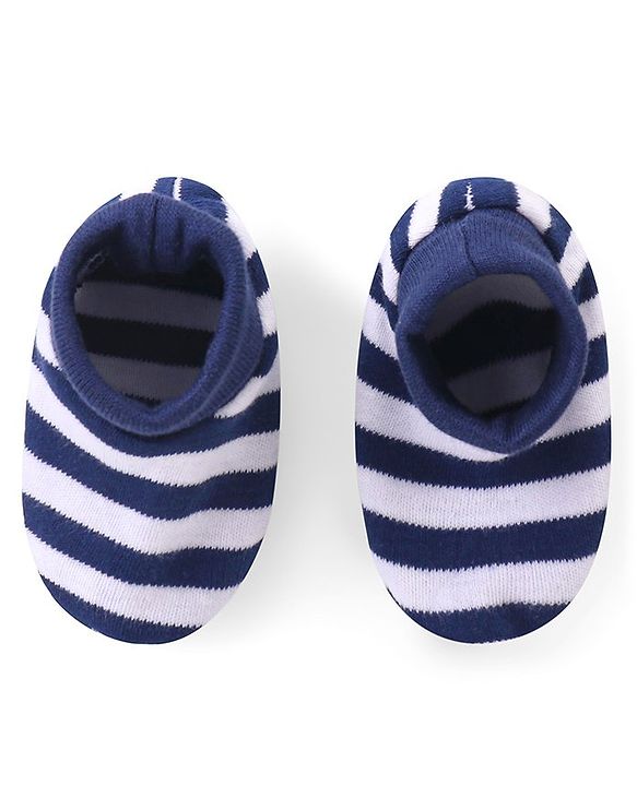 Babyhug 100% Cotton Knit Full Sleeves  Booties Striped &  Dino Printed Onesie with Leggings Pair of Mittens & Booties - Red