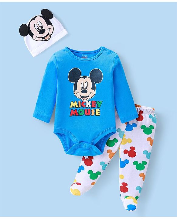 Babyhug Disney Single Jersey Knit Half Sleeves Polo T-Shirt With Mickey Mouse Graphics - White & Red main image 0