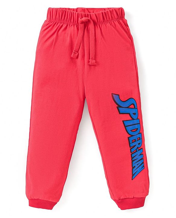 Babyhug Marvel Single Jersey Knit Full Sleeve Night Suit With Spiderman Graphics - Red