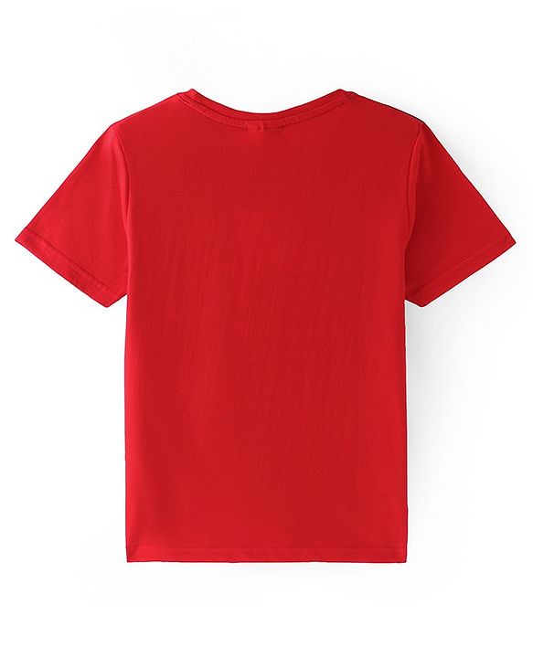 Pine Kids Marvel Cotton Knit Half Sleeves T-Shirt with Thor Print - Black & Red