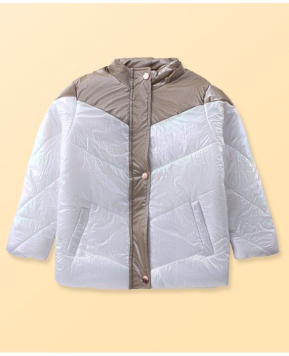 Pine Kids Full Sleeves Cut and Sew Jacket Solid Colour With Detachable Hood - Gold