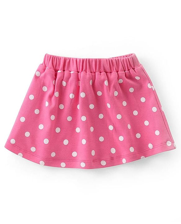 Babyhug Disney Interlock Knit Half Sleeves Onesies & Skirt with Minnie Mouse Graphics & Polka Dot Print  - Blue & Pink