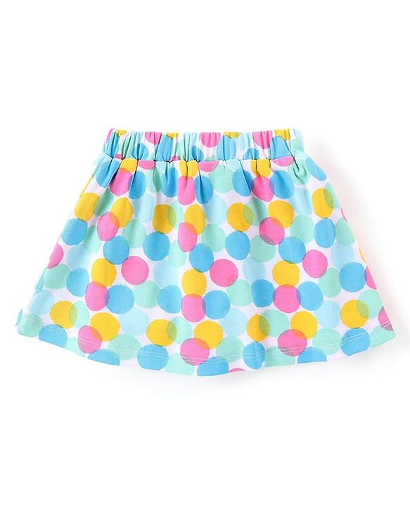 Babyhug Disney Interlock Knit Half Sleeve Minnie Mouse Graphic Onesies with Polka Dot Print Skirt - Blue