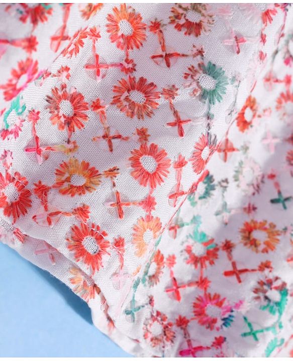 Pine Kids Cotton Woven Full Sleeves Floral Print Kurta Pyjama Set - Pink