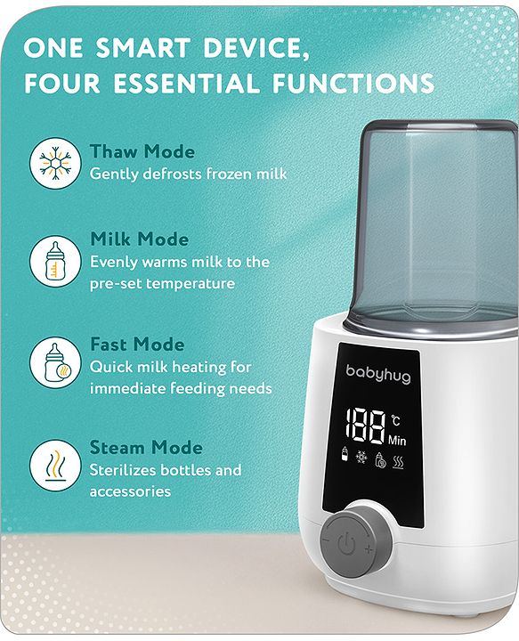 Babyhug 4-in-1 Baby Bottle Warmer cum sterilizer - White