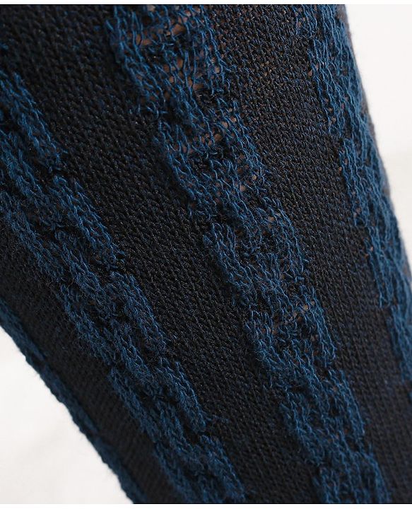 Cute Walk by Babyhug Knit Antibacterial Footed Tights Cable Knit Design - Navy Blue