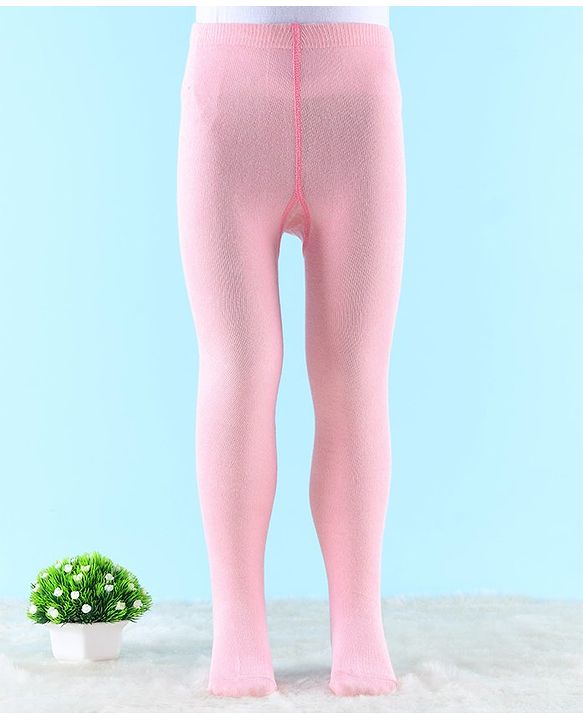 Cute Walk by Babyhug Lycra Knit Antibacterial Footed Tights Solid Colour - Pink