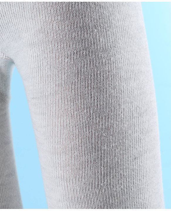 Cute Walk by Babyhug Antibacterial Solid Color Footie Tights - Grey