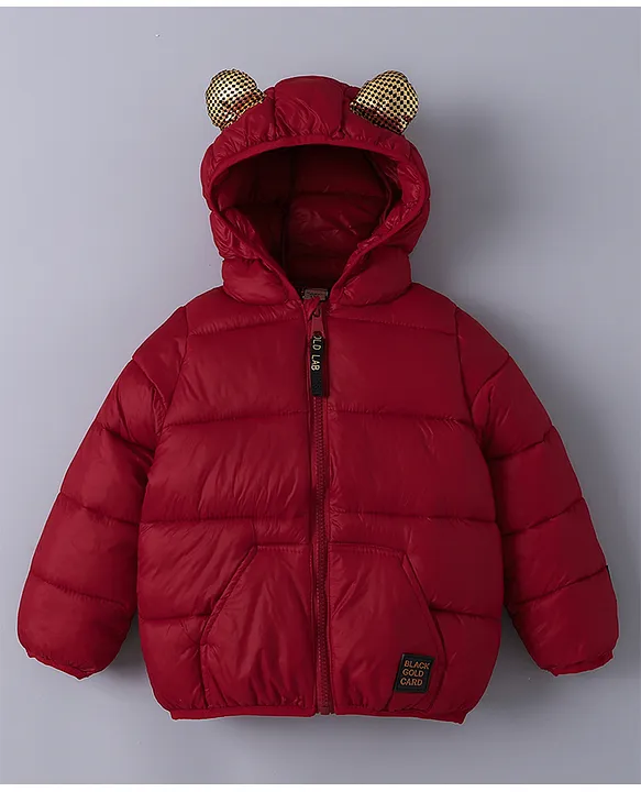 Buy Kookie Kids Full Sleeves Hooded Padded Sweat Jacket With Ear 