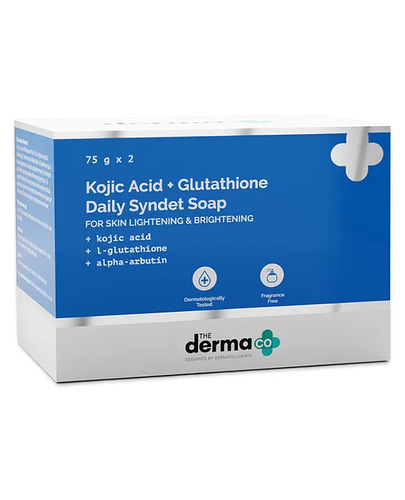 derma co kojic acid glutathione soap The Derma Co. Kojic Acid + Glutathione Daily Syndet Soap with Kojic Acid, L- Glutathione & Alpha-Arbutin for Skin Lightening & Brightening pack of 2