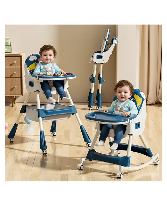 R for Rabbit Sugar Doodle Plus High Chair for Baby 3-in-1 Convertible  Rocking Chair, Smart Compact Fold with Dual Detachable Meal Tray for  to