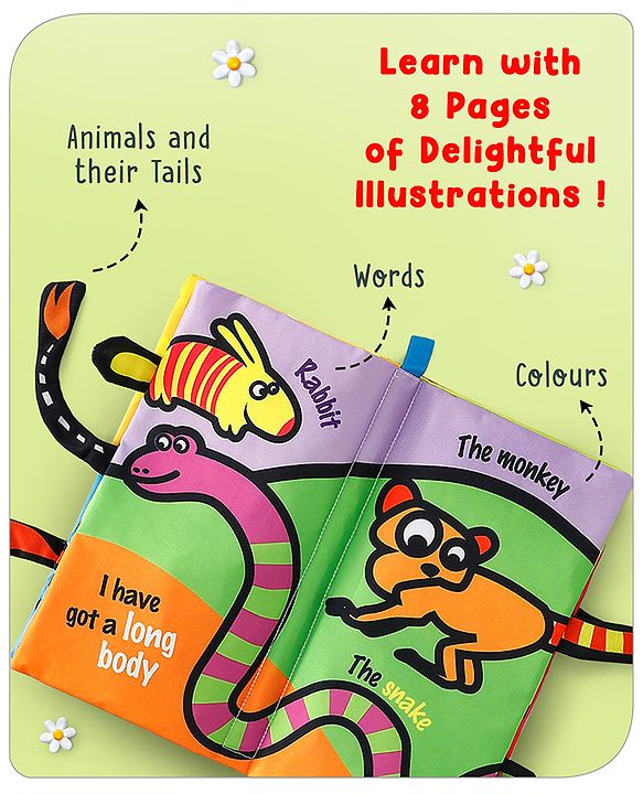 Babyhug Animal Tail Cloth Book - English