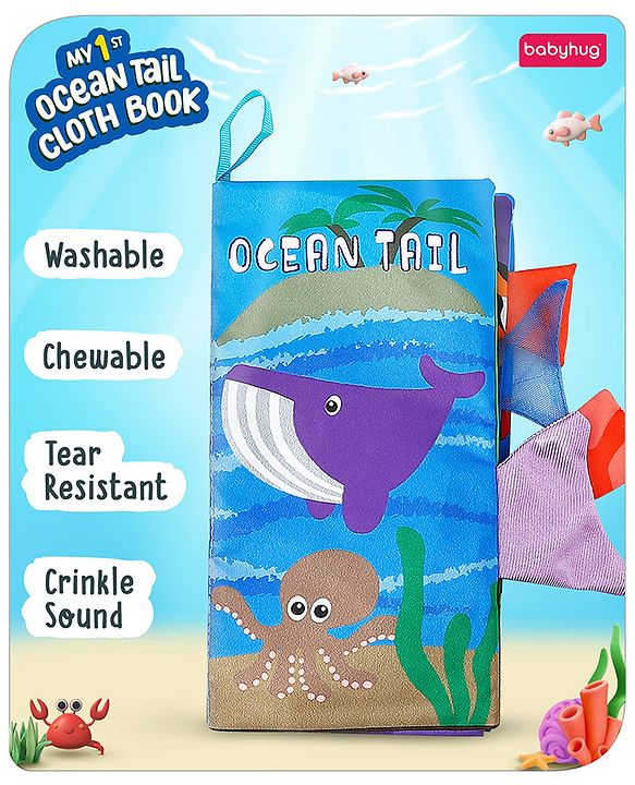 Babyhug Animal Tail Cloth Book - English