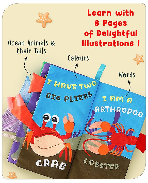 Babyhug Animal Tail Cloth Book - English