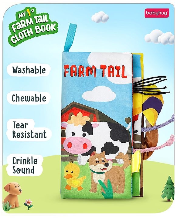 Babyhug Animal Tail Cloth Book - English