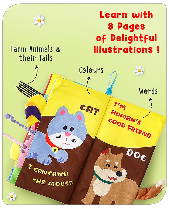 Babyhug Animal Tail Cloth Book - English