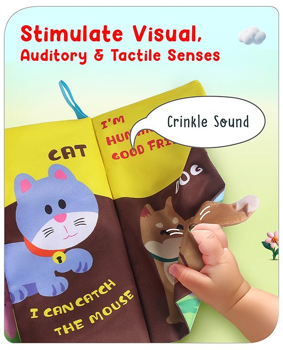 Babyhug Animal Tail Cloth Book - English