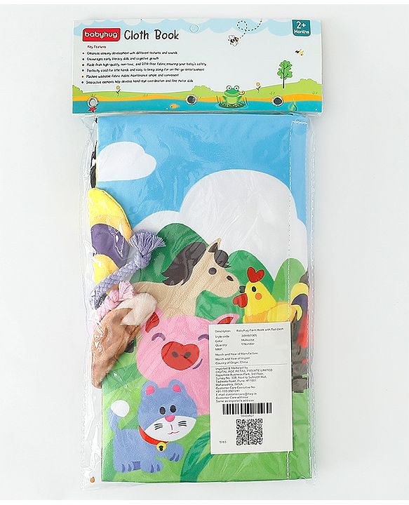 Babyhug Animal Tail Cloth Book - English