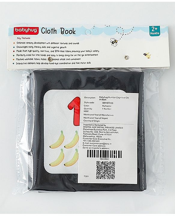 Babyhug My 1st Number Cloth Book - English