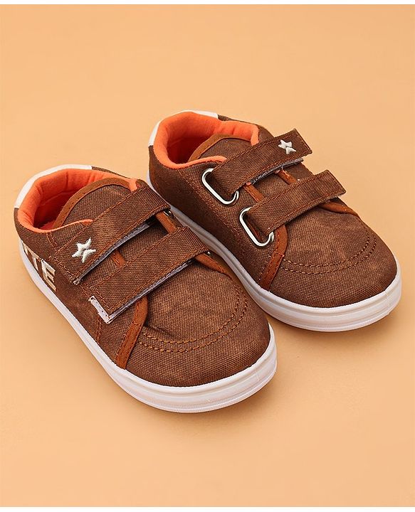 Cute Walk by Babyhug Solid Casual Shoes with Velcro Closure - Brown