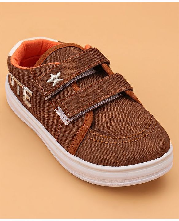Cute Walk by Babyhug Solid Casual Shoes with Velcro Closure - Brown