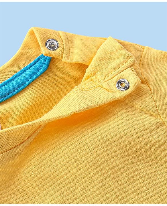 Babyhug Cotton Woven Half Sleeves Shirt With T-Shirt & Denim Shorts Set Safari Adventure Themed - Multicolor