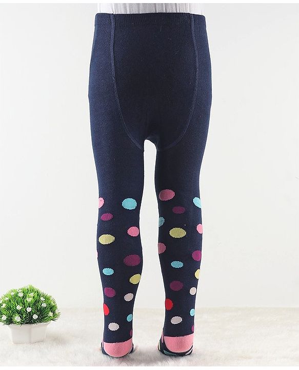 Cute Walk by Babyhug Antibacterial Footie Tights with Unicorn Design - Navy
