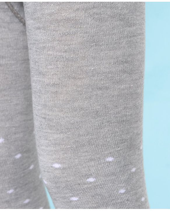 Cute Walk by Babyhug Lycra Knit Antibacterial Tights Polka Dots - Grey
